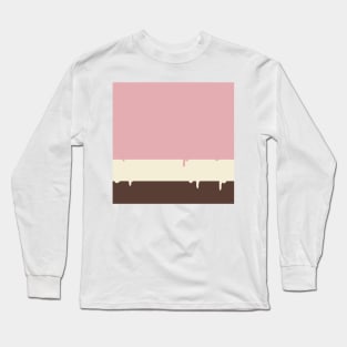 Melted Neopolitan Ice Cream Stripe Pattern Long Sleeve T-Shirt